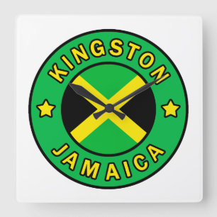 Kingston Jamaica Quadratische Wanduhr