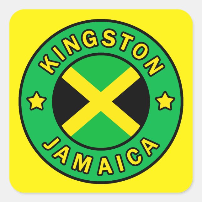 Kingston Jamaica Quadratischer Aufkleber (Vorderseite)