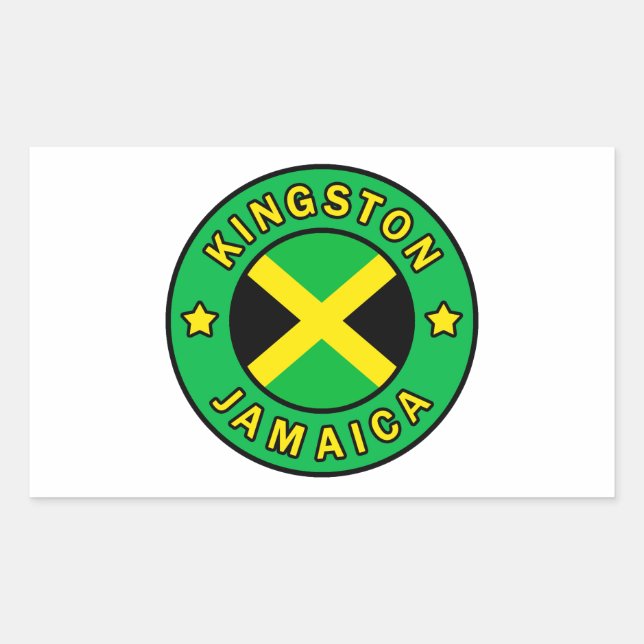 Kingston Jamaica Rechteckiger Aufkleber (Vorderseite)