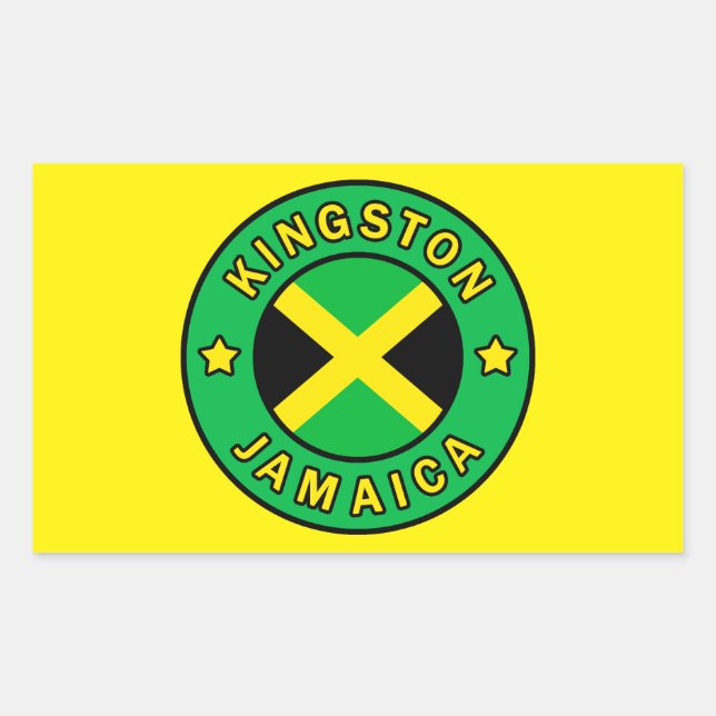 Kingston Jamaica Rechteckiger Aufkleber (Vorderseite)