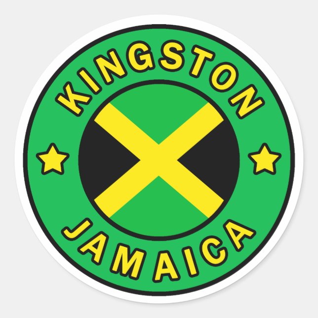Kingston Jamaica Runder Aufkleber (Vorderseite)