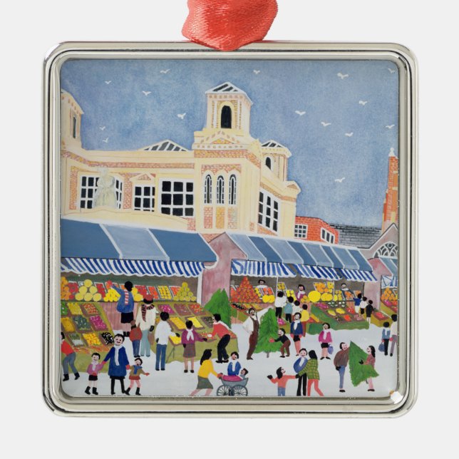 Kingston-Markt Surrey 2 Silbernes Ornament (Vorne)