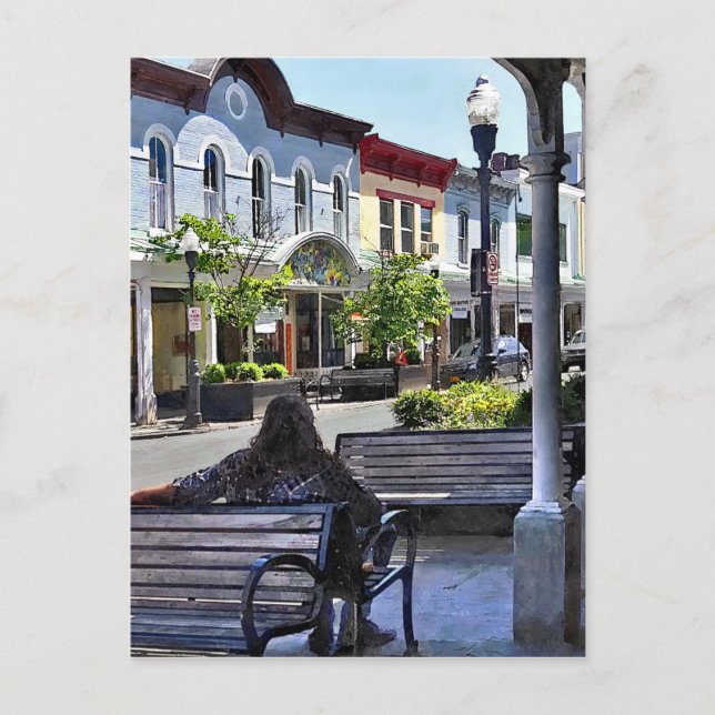 Kingston NY - Entspannen an der N Front St Postkarte (Vorderseite)