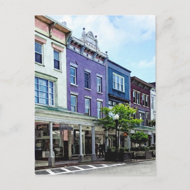 Kingston NY - Sicht auf die Wall Street Postkarte (Vorderseite)