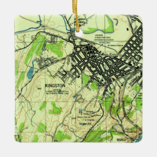 Kingston NY Vintag Map Keramikornament