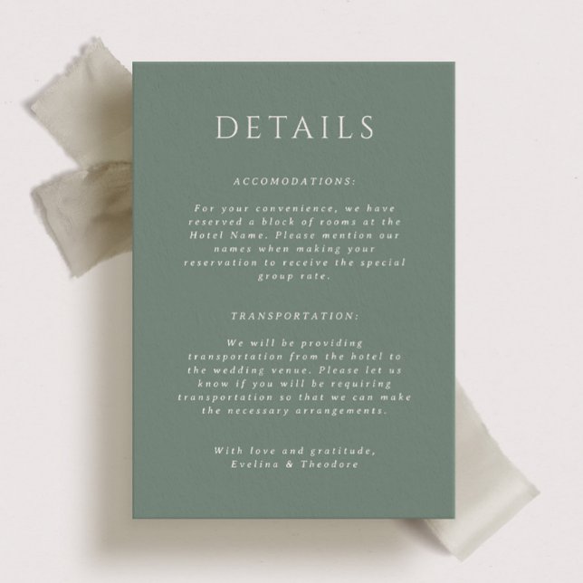 Kingston Portait Wedding Details Card Einladung (Von Creator hochgeladen)