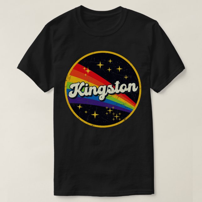 Kingston Rainbow In Space Vintag GrungeStyle T-Shirt (Design vorne)