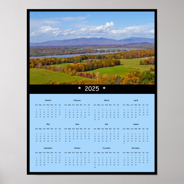 Kingston-Rhinecliff Bridge Wall Calendar 2025 Poster (Vorne)