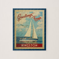 Kingston Sailboat Vintage Travel New York