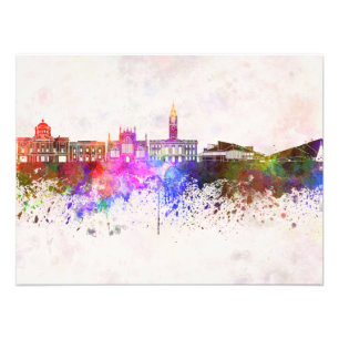 Kingston Upon Hull skyline im Watercolor backgroun Fotodruck