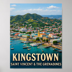 Kingstown Insel Hafen und karibische Schönheit Poster