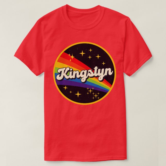 Kingstyn Rainbow In Space Vintag Style T-Shirt (Design vorne)