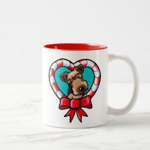 KiniArt Airedale Weihnachts-Liebe Zweifarbige Tasse