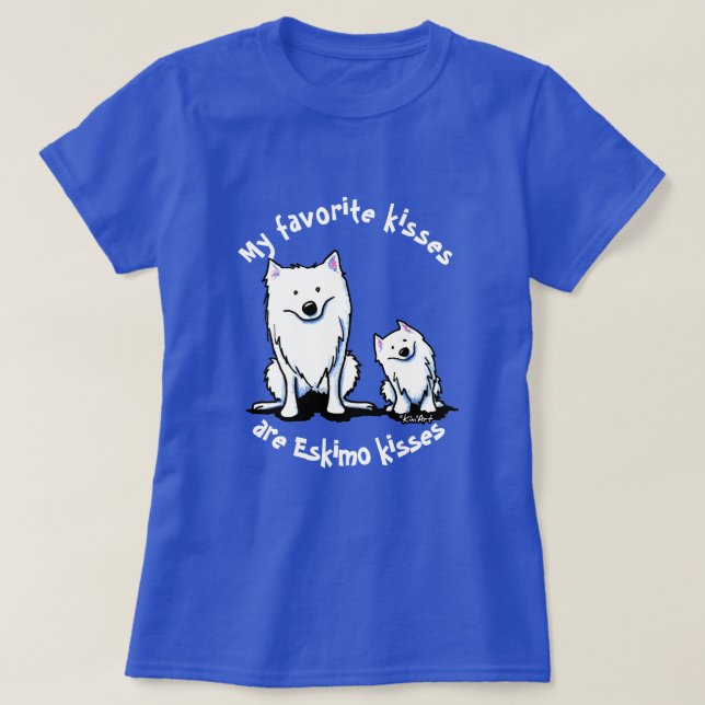 KiniArt American Eskimo Kisses T-Shirt (Design vorne)