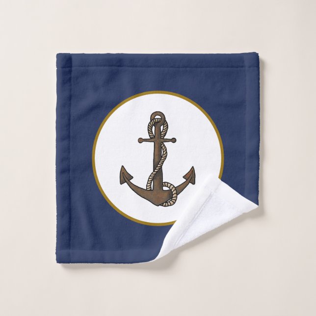 KiniArt Anchor Nautical Bath Set (Waschlappen)