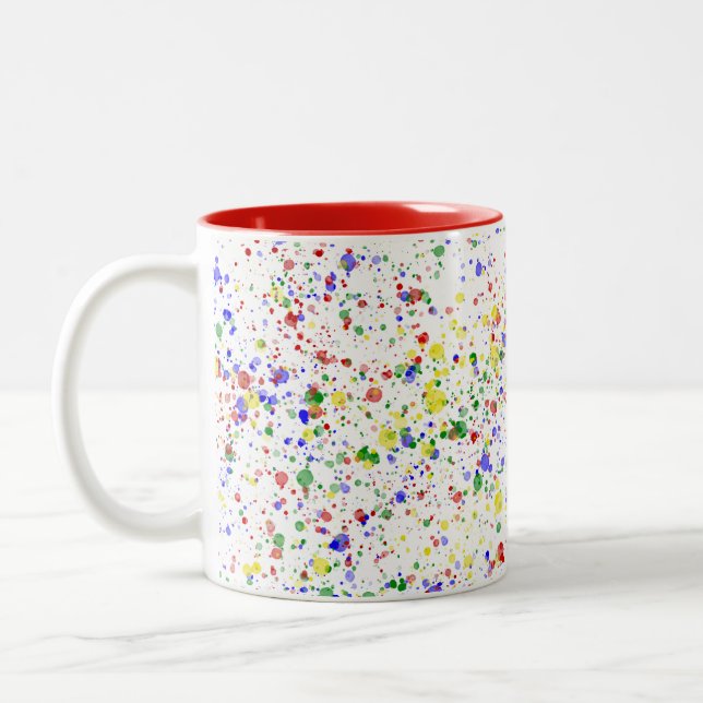 KiniArt Artist Paint Splattered Zweifarbige Tasse (Links)