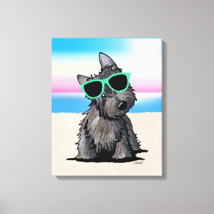KiniArt Ash Cairn Terrier Dog Beach Canvas Print Leinwanddruck