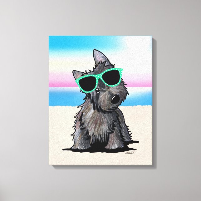 KiniArt Ash Cairn Terrier Dog Beach Canvas Print Leinwanddruck (Vorderseite)