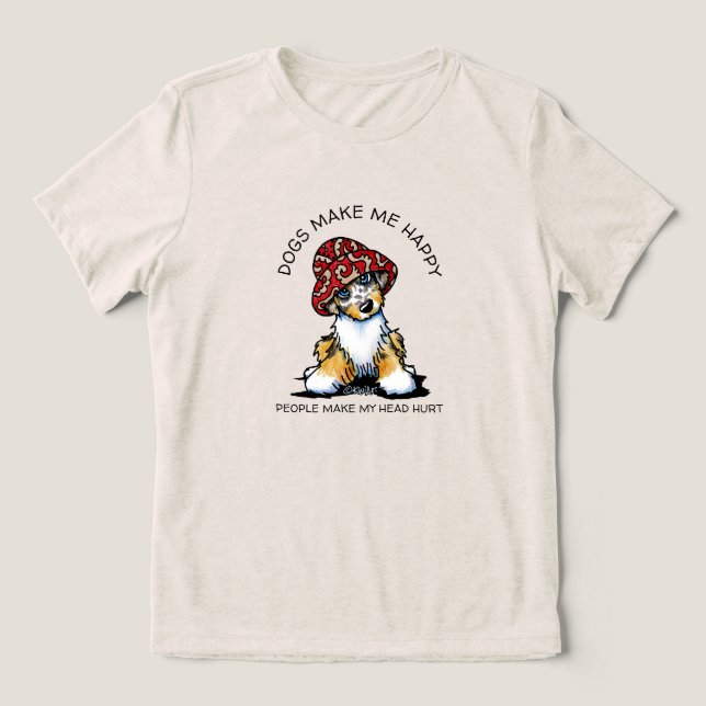 KiniArt Aussie Shepherd Dog Lover T - Shirt (Design Vorderseite)