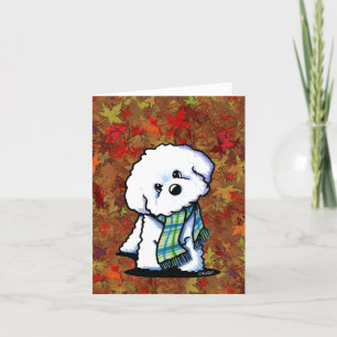 KiniArt Autumn Bichon Frise Dankeskarte