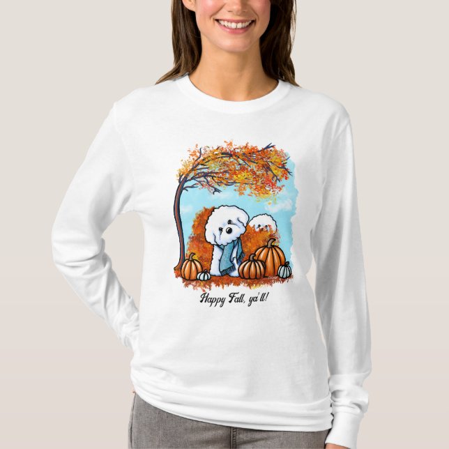 KiniArt Autumn Bichon Frise T-Shirt (Vorderseite)
