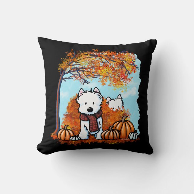 KiniArt Autumn Westies Kissen (Vorderseite)