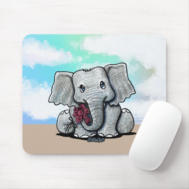 KiniArt Baby Elephant Mousepad (Mit Mouse)