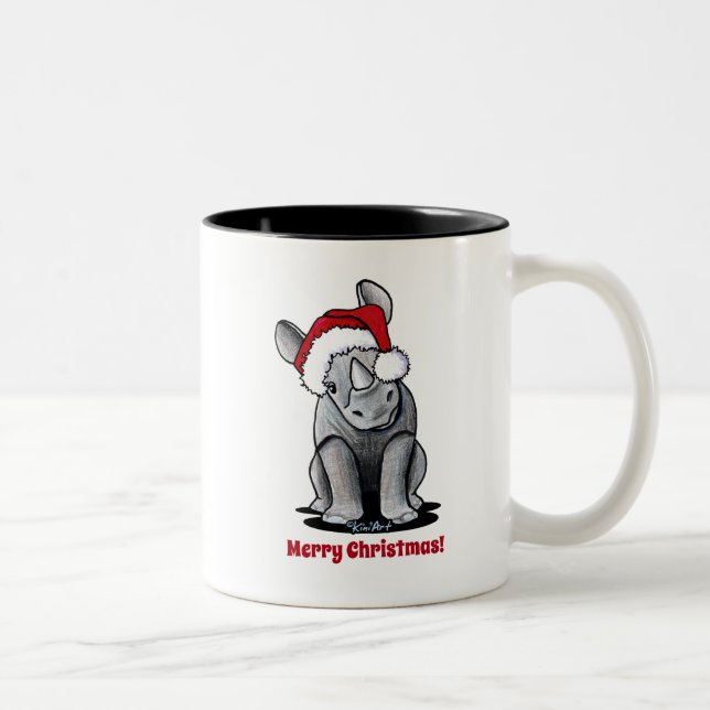 KiniArt Baby Rhino Zweifarbige Tasse (Rechts)