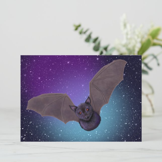 KiniArt Bat Halloween-Party Einladung (Stehend Vorderseite)