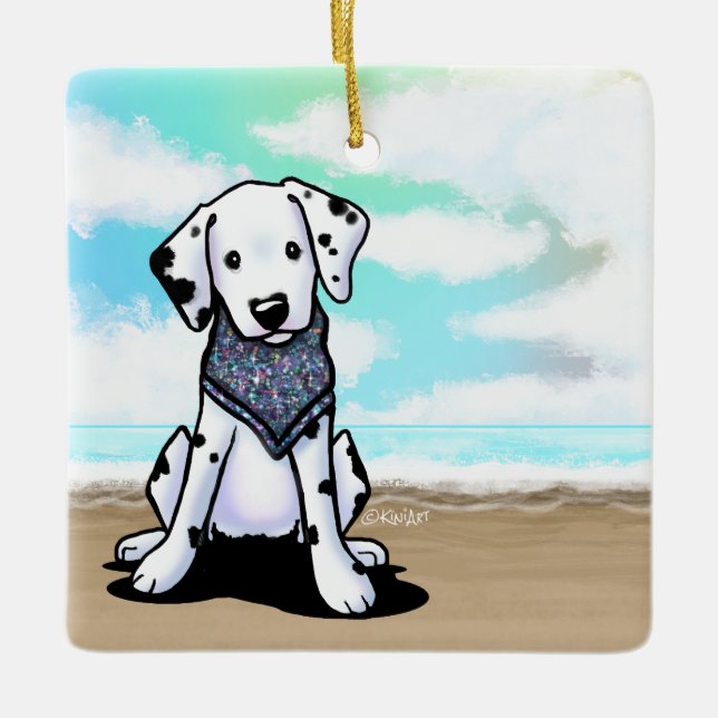 KiniArt Beach Dalmatiner Keramikornament (Vorderseite)