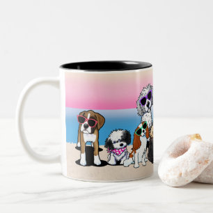 KiniArt Beach Dogs Coffee Tasse