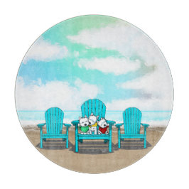 KiniArt Beach Westie Trio Schneidebrett