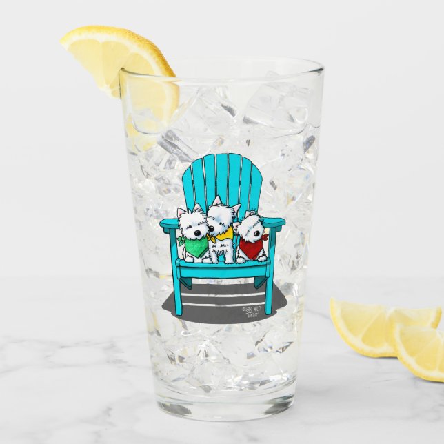 KiniArt Beach Westies Glas (Vorderseite Ice)