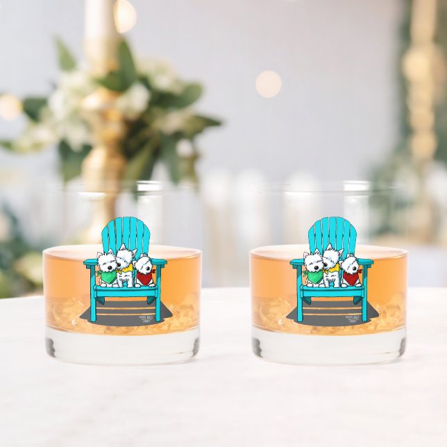KiniArt Beach Westies Whiskyglas (Insitu (Hochzeit))