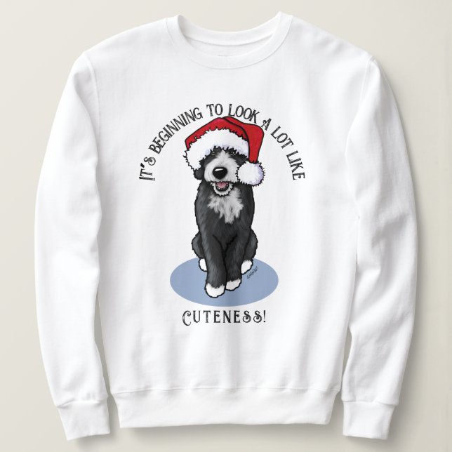 KiniArt Bernadoodle Weihnachts-Sweatshirt Sweatshirt (Design vorne)