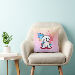KiniArt Bichon Butterfly Kissen