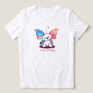 KiniArt Bichon Butterfly Tri-Blend Shirt