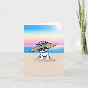 KiniArt Bichon Frise Strand Dankeskarte