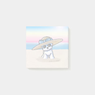 KiniArt Bichon Frise Strand Post-it Klebezettel