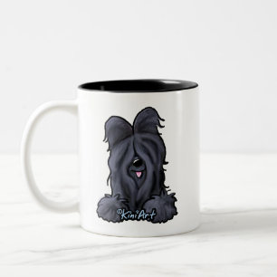 KiniArt Black Briard  Zweifarbige Tasse