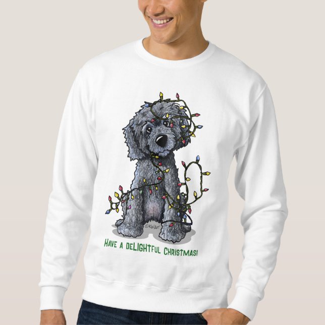 KiniArt Black Doodle Wunderbares Weihnachten Sweatshirt (Vorderseite)