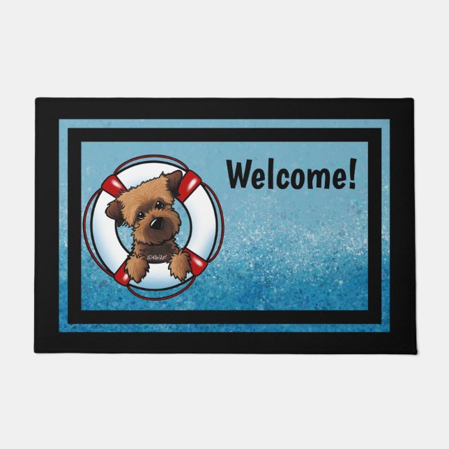 KiniArt Border Terrier Rescue Doormat Fußmatte (Vorderseite)