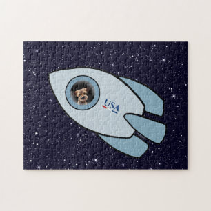 KiniArt Border Terrier Rocket Dog Jigsaw Puzzle