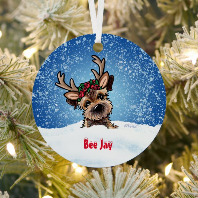 KiniArt Border Terrier Weihnachten Ornament Aus Metall (InSitu)
