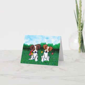 KiniArt Brittany Dog Christmas Feiertagskarte