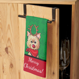 KiniArt Cairn Rentier Weihnachten Geschirrtuch