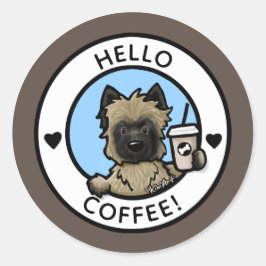 KiniArt Cairn Terrier Kaffeekleber Runder Aufkleber