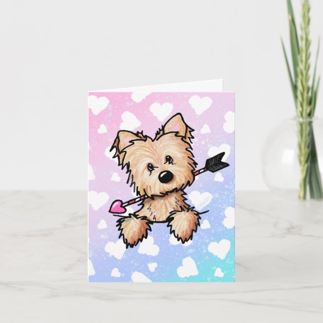 KiniArt Cairn Valentinstag Card Dankeskarte (Vorderseite)