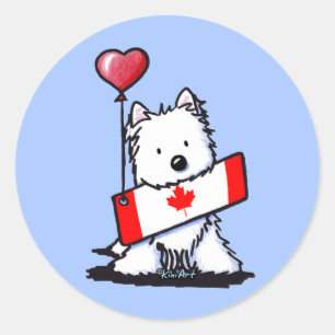 KiniArt Canadian Westie Runder Aufkleber