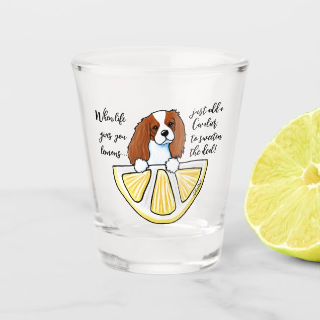 KiniArt Cavalier Life Lemons Shot Glass Schnapsglas (Vorderseite)